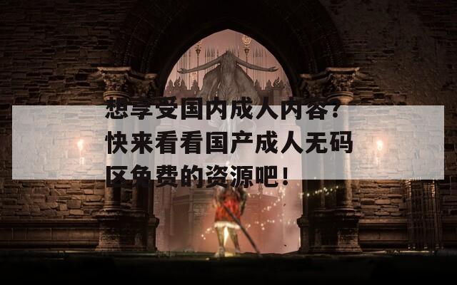 想享受国内成人内容？快来看看国产成人无码区免费的资源吧！  第1张