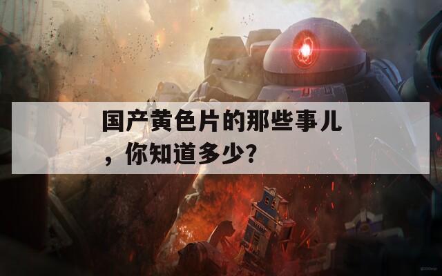 国产黄色片的那些事儿，你知道多少？  第1张