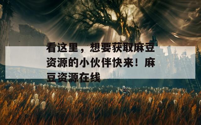 看这里，想要获取麻豆资源的小伙伴快来！麻豆资源在线  第1张