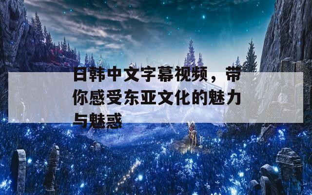 日韩中文字幕视频，带你感受东亚文化的魅力与魅惑