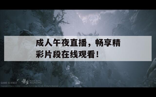 成人午夜直播，畅享精彩片段在线观看！  第1张
