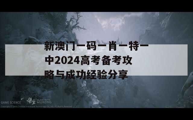 新澳门一码一肖一特一中2024高考备考攻略与成功经验分享  第1张