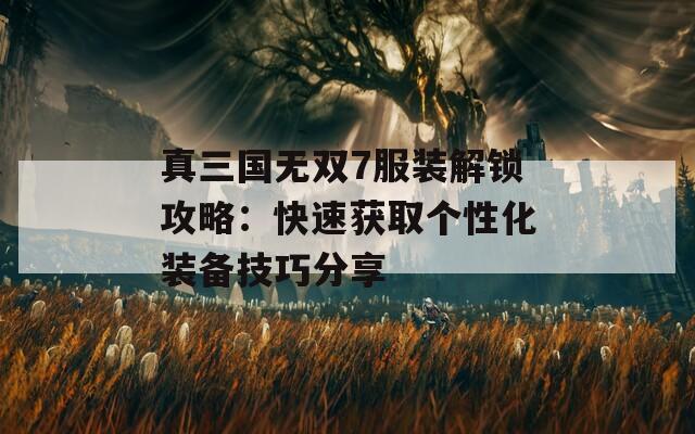 真三国无双7服装解锁攻略：快速获取个性化装备技巧分享