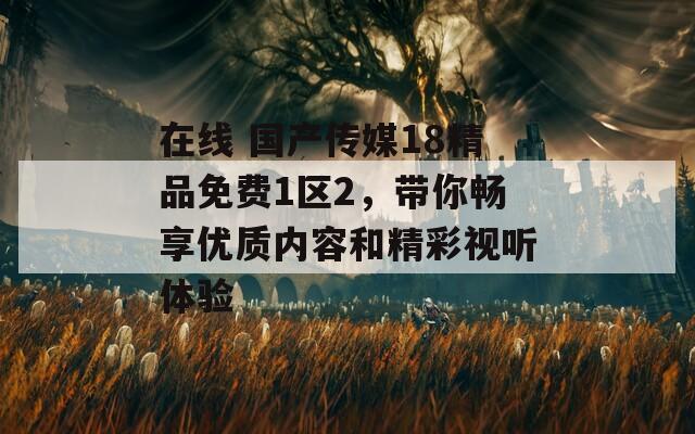 在线 国产传媒18精品免费1区2，带你畅享优质内容和精彩视听体验  第1张