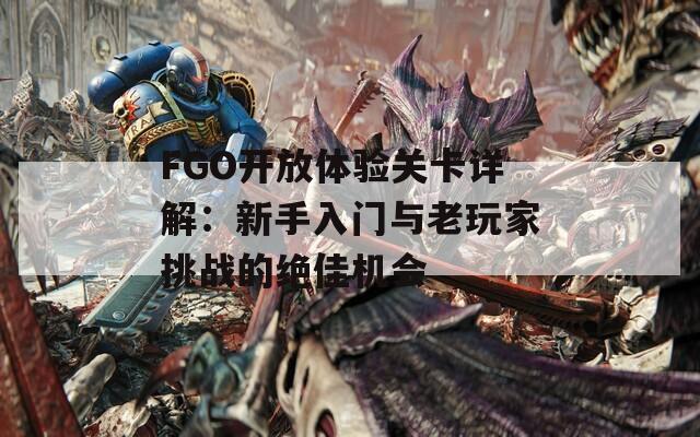 FGO开放体验关卡详解：新手入门与老玩家挑战的绝佳机会