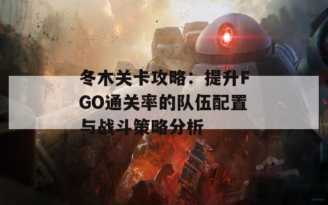 冬木关卡攻略：提升FGO通关率的队伍配置与战斗策略分析  第1张