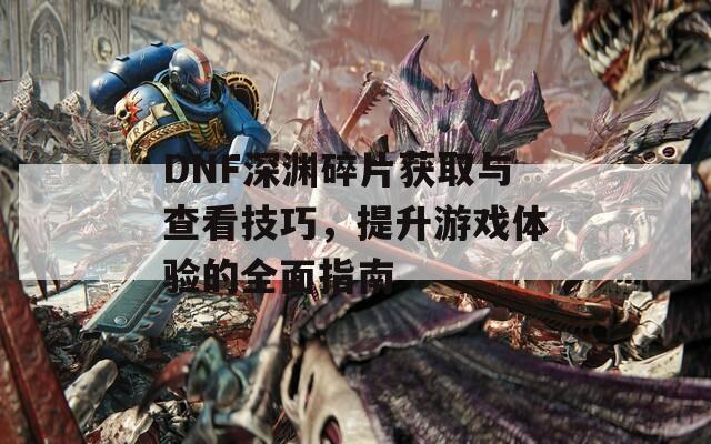 DNF深渊碎片获取与查看技巧，提升游戏体验的全面指南  第1张