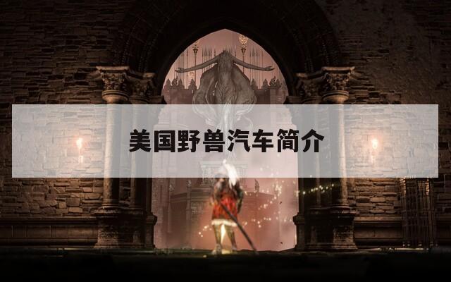 美国野兽汽车简介  第1张