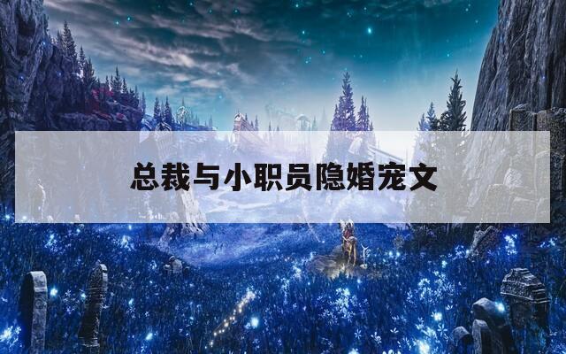 总裁与小职员隐婚宠文