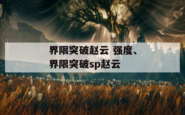 界限突破赵云 强度、界限突破sp赵云  第1张