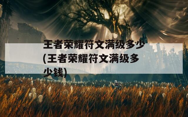 王者荣耀符文满级多少(王者荣耀符文满级多少钱)  第1张