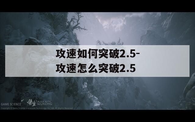 攻速如何突破2.5-攻速怎么突破2.5  第1张