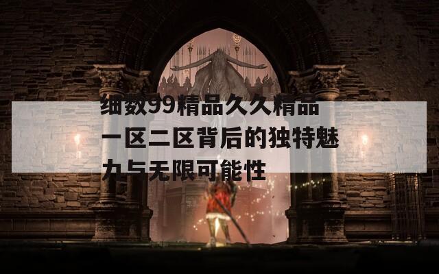 细数99精品久久精品一区二区背后的独特魅力与无限可能性  第1张