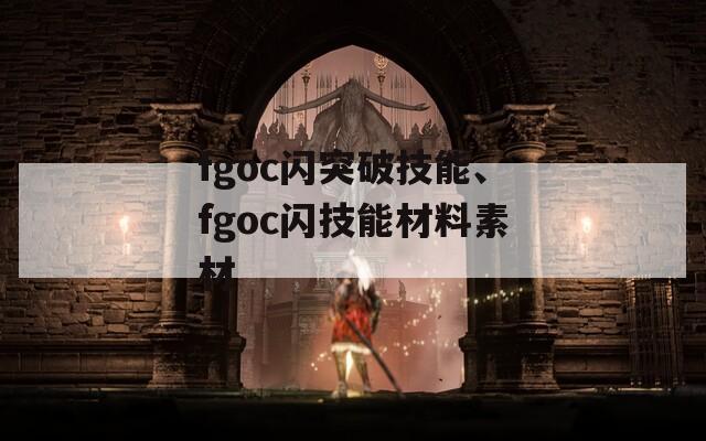 fgoc闪突破技能、fgoc闪技能材料素材