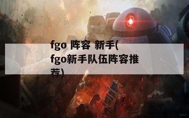 fgo 阵容 新手(fgo新手队伍阵容推荐)  第1张