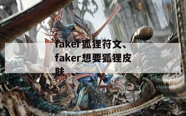 faker狐狸符文、faker想要狐狸皮肤