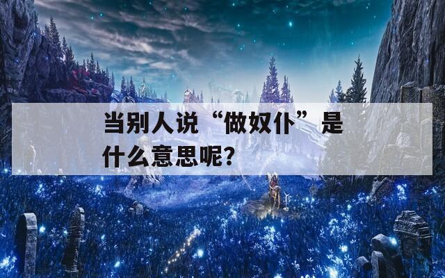 当别人说“做奴仆”是什么意思呢？  第1张