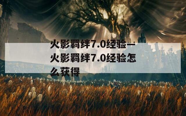 火影羁绊7.0经验—火影羁绊7.0经验怎么获得  第1张