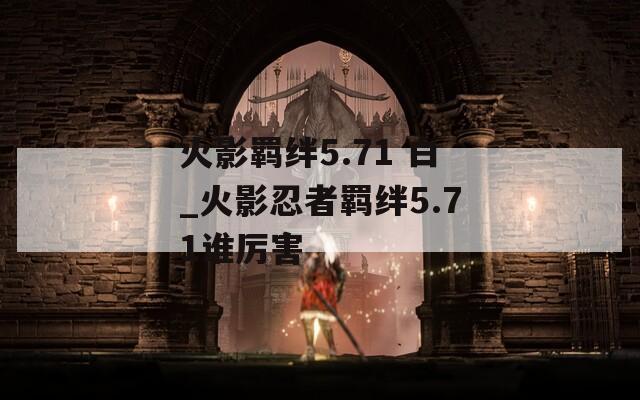 火影羁绊5.71 白_火影忍者羁绊5.71谁厉害