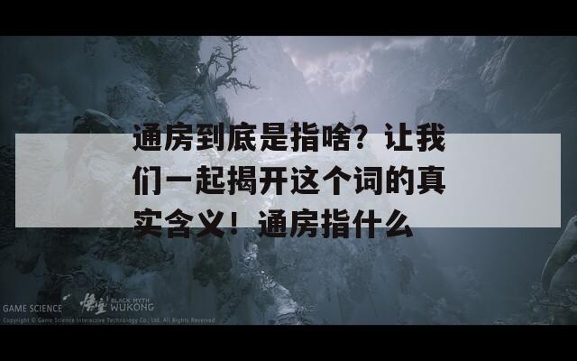 通房到底是指啥？让我们一起揭开这个词的真实含义！通房指什么  第1张
