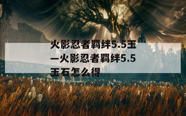 火影忍者羁绊5.5玉—火影忍者羁绊5.5玉石怎么得  第1张