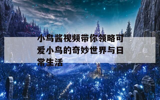 小鸟酱视频带你领略可爱小鸟的奇妙世界与日常生活