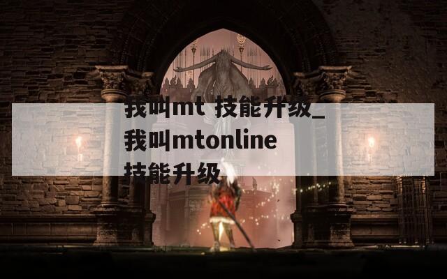 我叫mt 技能升级_我叫mtonline技能升级  第1张