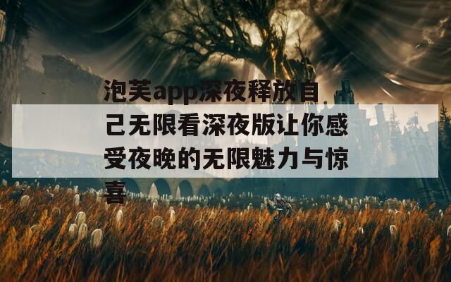 泡芙app深夜释放自己无限看深夜版让你感受夜晚的无限魅力与惊喜  第1张