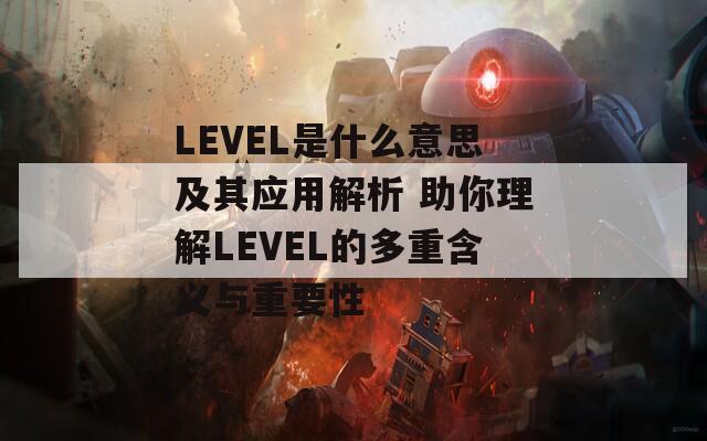 LEVEL是什么意思及其应用解析 助你理解LEVEL的多重含义与重要性  第1张