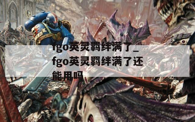 fgo英灵羁绊满了_fgo英灵羁绊满了还能用吗  第1张