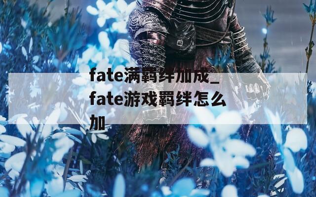 fate满羁绊加成_fate游戏羁绊怎么加  第1张