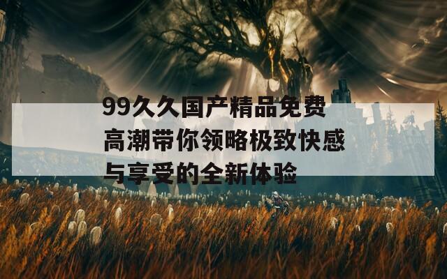 99久久国产精品免费高潮带你领略极致快感与享受的全新体验  第1张