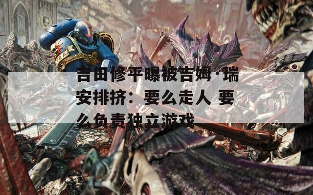 吉田修平曝被吉姆·瑞安排挤：要么走人 要么负责独立游戏  第1张