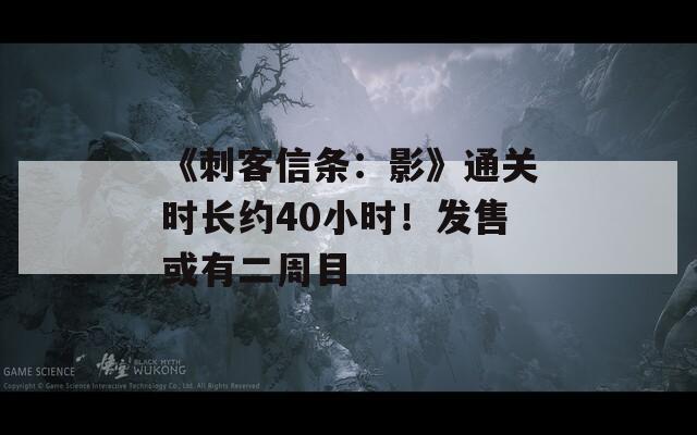 《刺客信条：影》通关时长约40小时！发售或有二周目  第1张