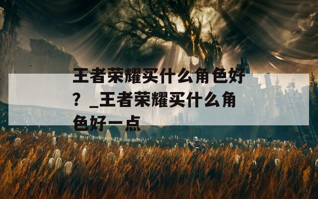 王者荣耀买什么角色好？_王者荣耀买什么角色好一点  第1张