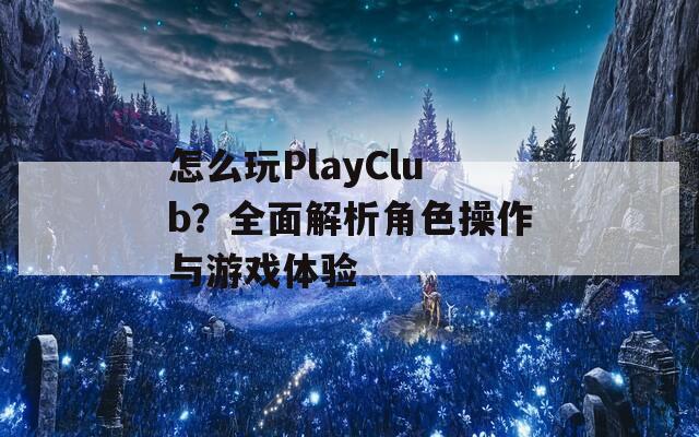 怎么玩PlayClub？全面解析角色操作与游戏体验  第1张